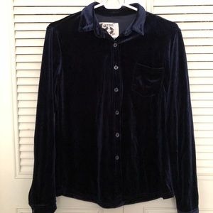 Vintage dark blue velvet shirts
